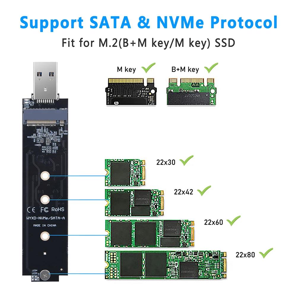 Ｚ 970 960 ø M2 NVME SSD   B + M Ű/M Ű M2-USB 3.1 SSD  ī , 10Gbps USB 3.1 Gen 2